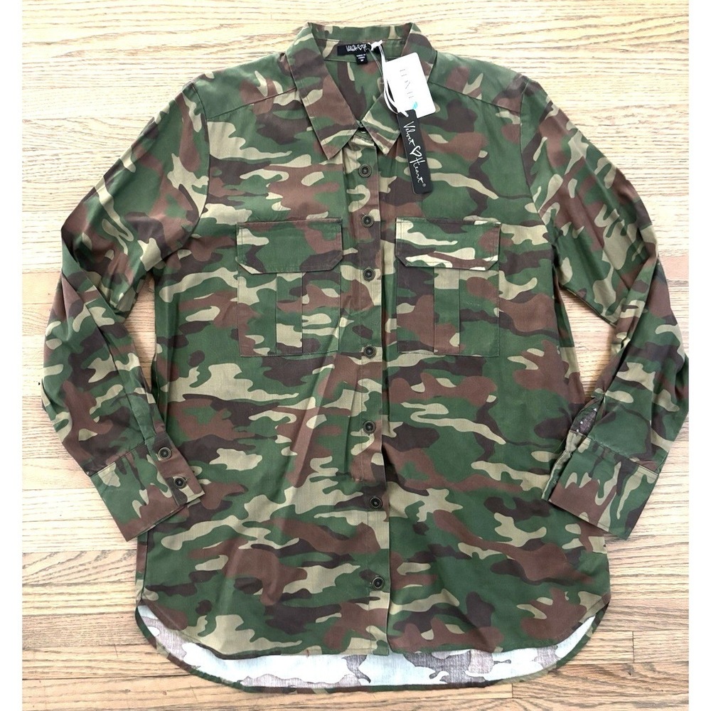 Velvet Heart Women Camo Button Down Shirt NWT size M